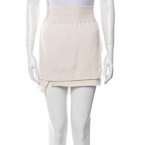 Acne Studios Asymmetrical Linen Cream Mini Skirt